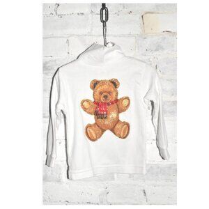 Vintage Holiday Glitter Teddy Bear Kids Closet Turtleneck Size 18 Months